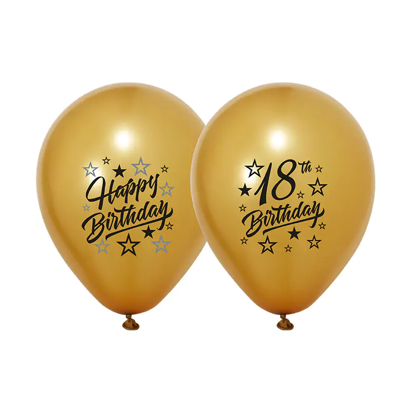 2+1 Golden Stars 18 Yaş Baskılı 12" Gold Balon (100'lük)